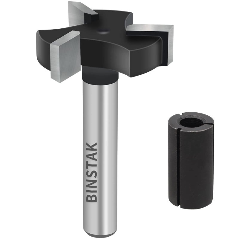 BINSTAK CNC Spoilboard Surfacing Router Bits, 1/4 inch Shank 1 inch Cutting Diameter, Slab Flattening Router Bit Planing Bit Wood Planing Bit Dadoâ€‚Planer Bit by BINSTAK (Carbide) - Image 1